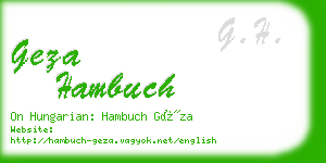 geza hambuch business card